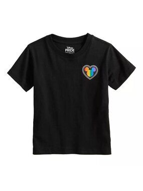 Disney Pride Mickey Mouse Love Graphic Tee 2T Black Rainbow Disneycore Playful